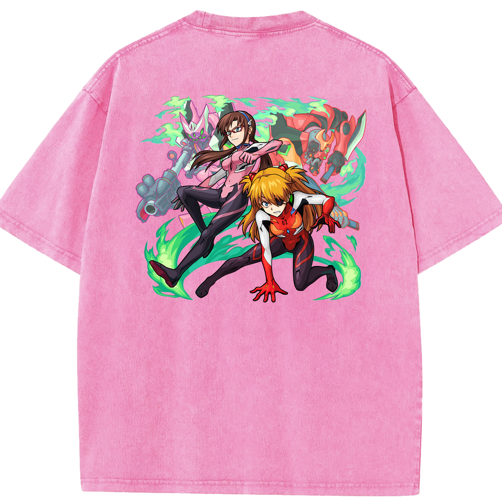 （画像用） EVA 新世紀エヴァンゲリオン 綿100% ヴィンテージ風 半袖Tシャツ（背面プリント）